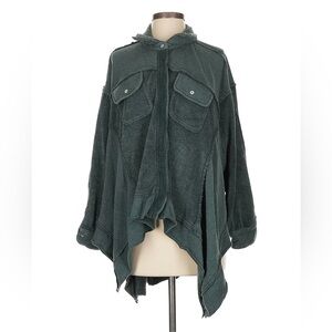Free People Dark Green Teddy Jacket EUC